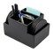 Dacasso Black Leatherette 8 Round Coaster Set with Holder AG-1358 - alternate 2